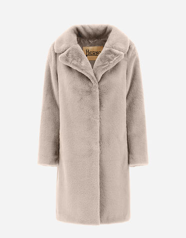 COAT IN SOFT FAUX FUR in Chantilly for Women | Herno®