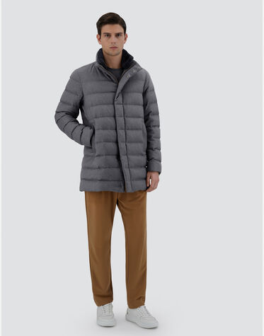 COAT IN CASHMERE, SILK AND LIGHT FAUX FUR in Grey for Men | Herno®