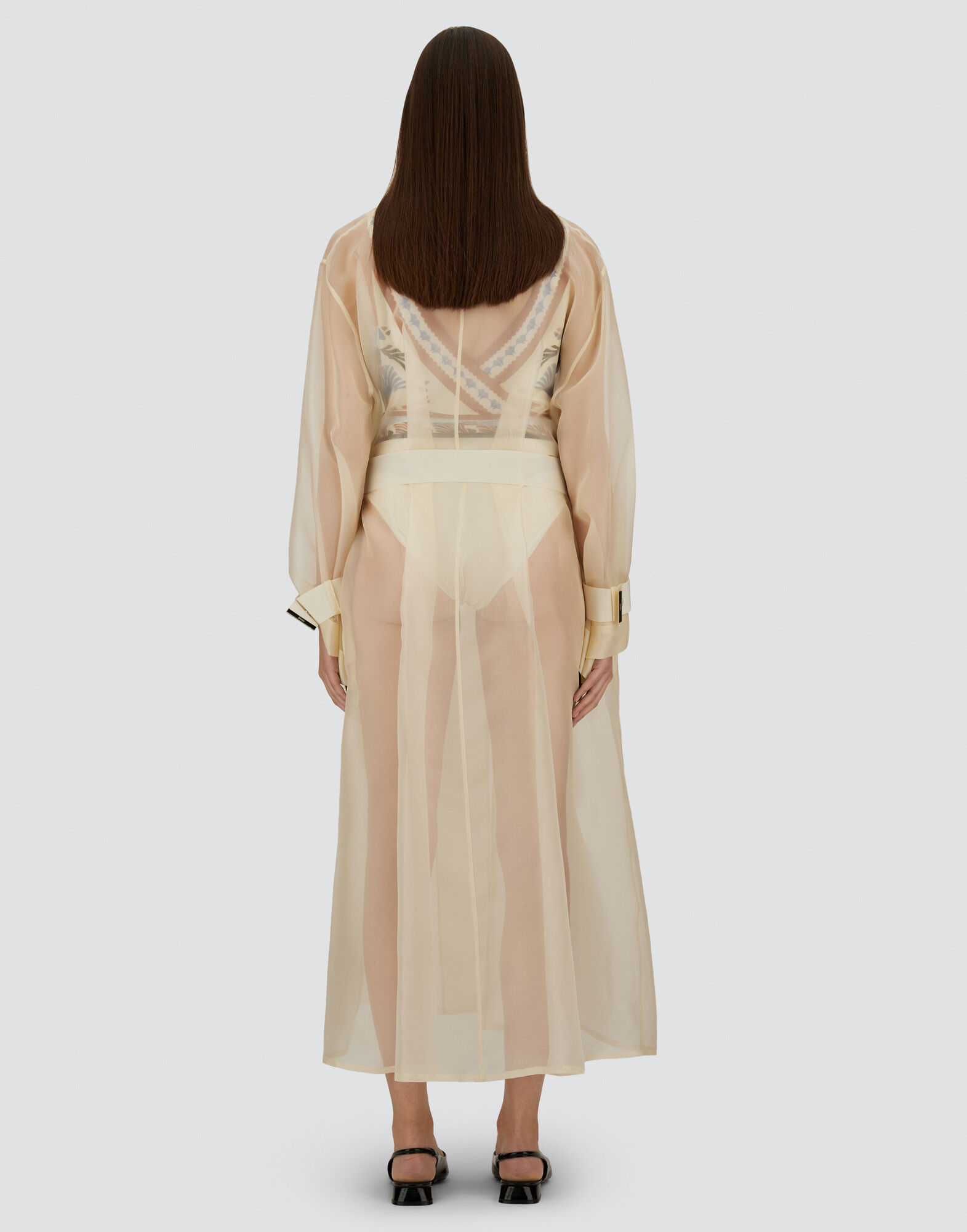TRENCH COAT IN MULBERRY SILK ORGANZA in Ivory for Women | Herno®