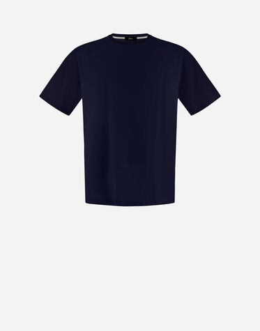 T-SHIRT IN ESSENTIAL JERSEY in Navy Blue for Men | Herno®