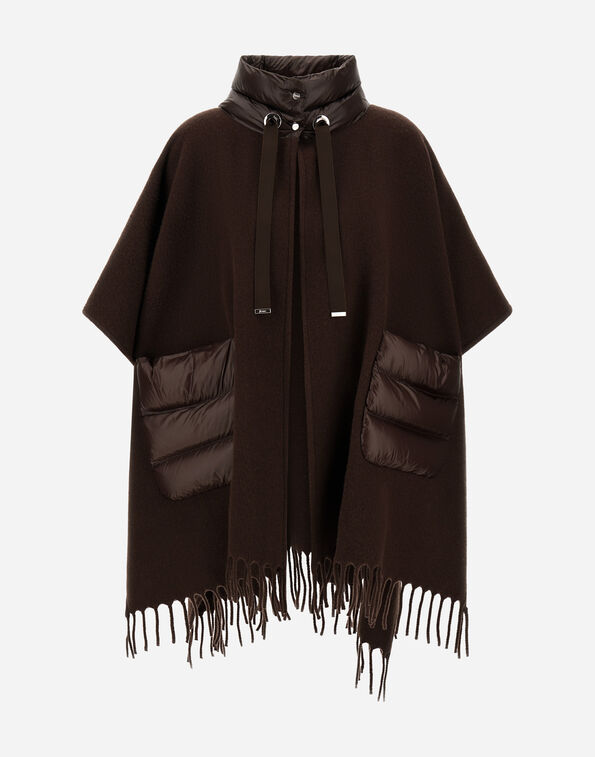Herno RESORT PONCHO IN DOUBLE-LAYERED WOOL CASHMERE FABRIC AND NYLON ULTRALIGHT  GC00066DR333958810