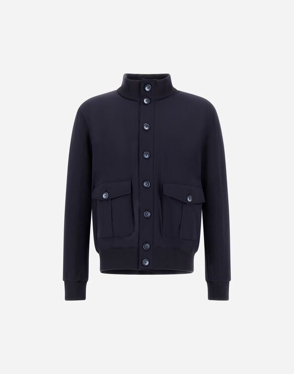 Herno RESORT JACKET IN COTTON INTERLOCK AND TRAVEL NYLON PONENTE  JC00026UR560209200
