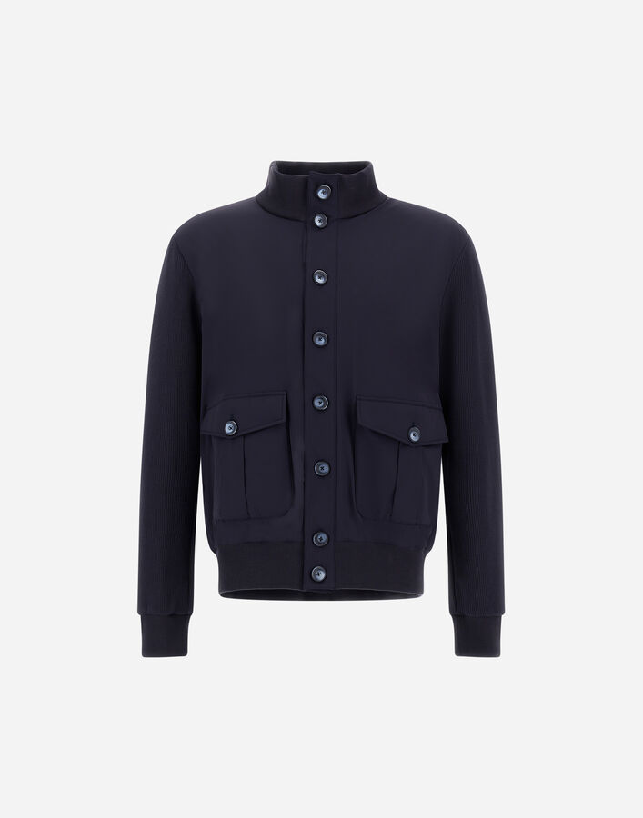 Herno RESORT JACKET IN COTTON INTERLOCK AND TRAVEL NYLON PONENTE  JC00026UR560209200