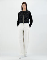 GLAM TWEED AND KNIT PLANE BOMBER JACKET in Black for Women Herno®