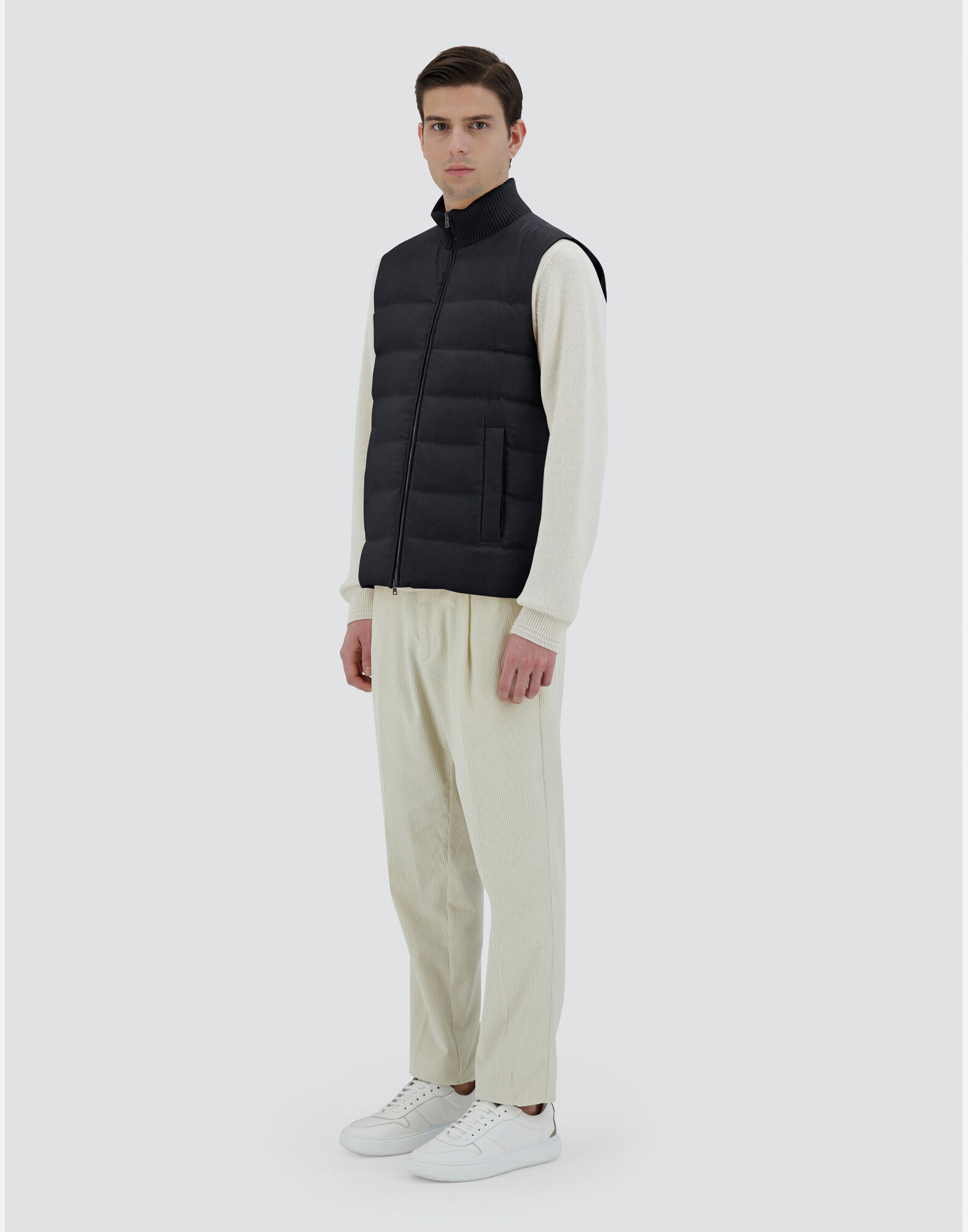 VEST IN CASHMERE, SILK AND KNIT in Navy Blue for Men | Herno®