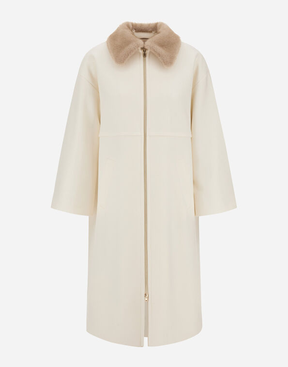 Herno ECOWOOL COAT WITH MINK-EFFECT FUR DETAIL  CA000643D333441000