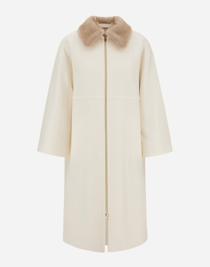 Herno ECOWOOL COAT WITH MINK-EFFECT FUR DETAIL  CA000643D333441000