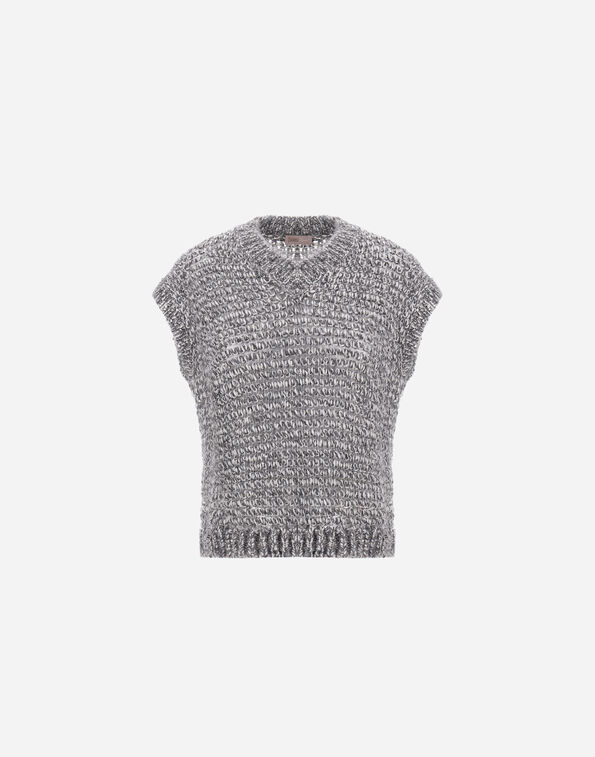 Herno RESORT VEST IN ALPACA AND LUREX BLEND KNIT  MV00009DR703359460