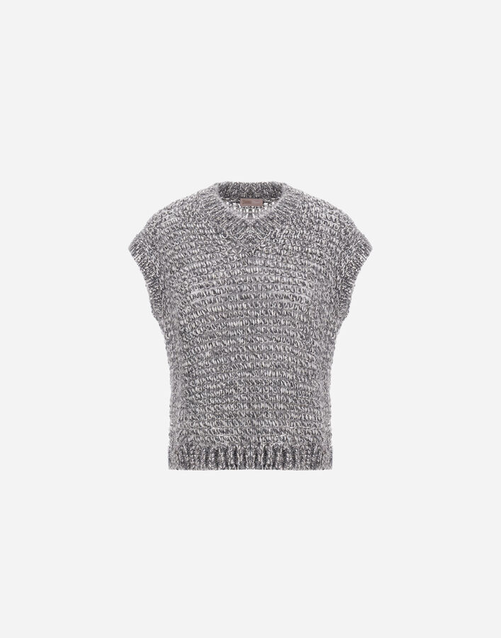 Herno RESORT VEST IN ALPACA AND LUREX BLEND KNIT  MV00009DR703359460