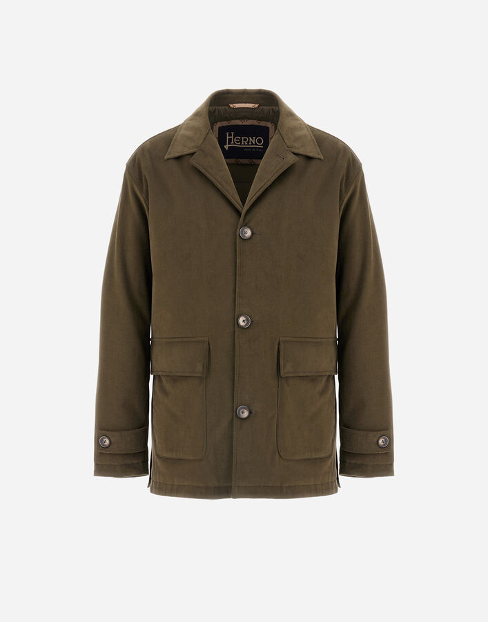 Herno SHACKET IN STRETCH COTTON VELVET AND MONOGRAM  GI000551U13268S7780