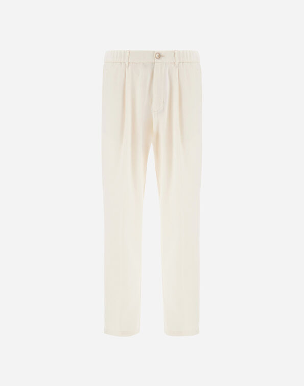 Herno RESORT TROUSERS IN WOOL-BLEND MELANGE FLANNEL  PT00047UR129341200