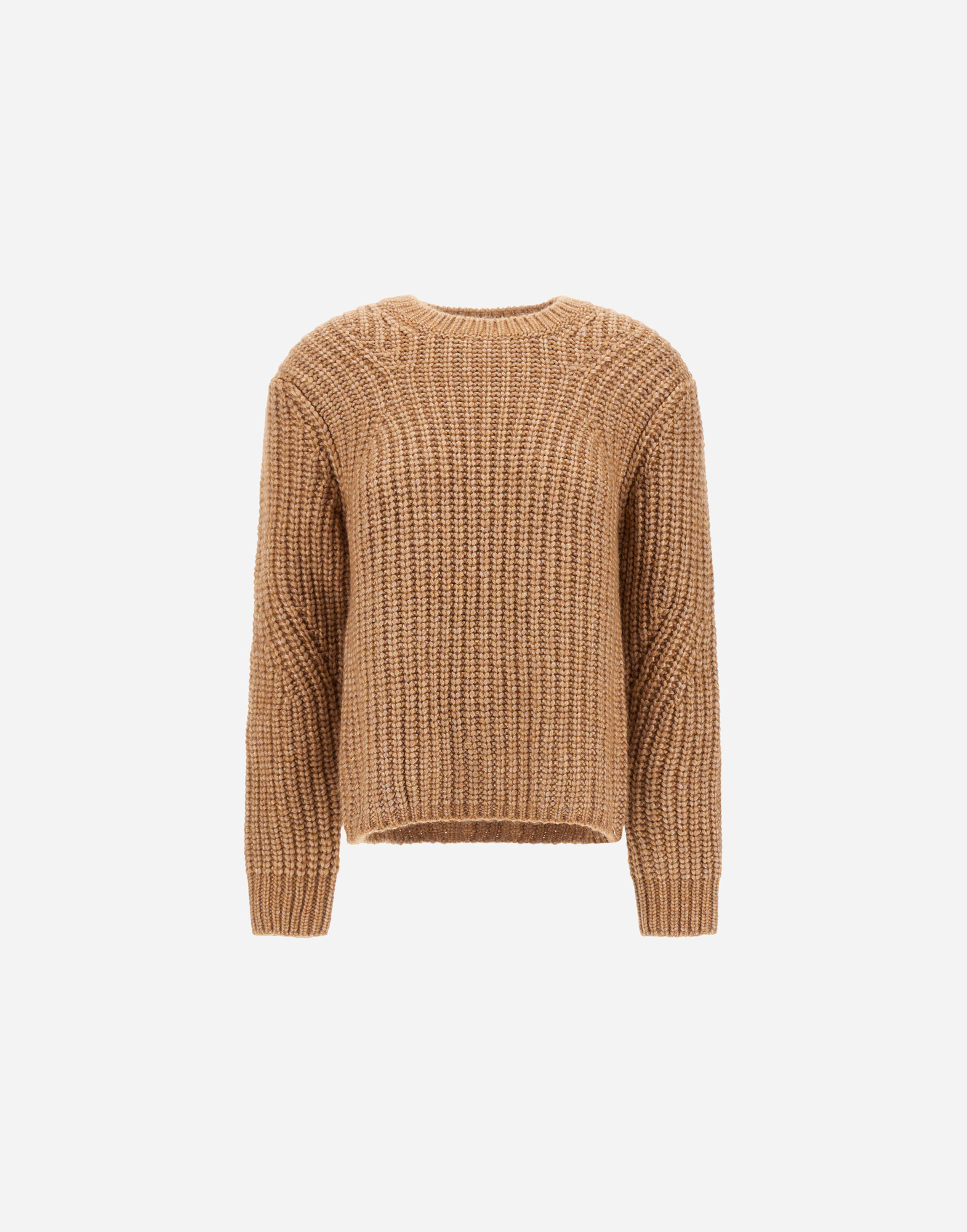 Herno Sweater In Cobbed Blown Alpaca Wool In Brown