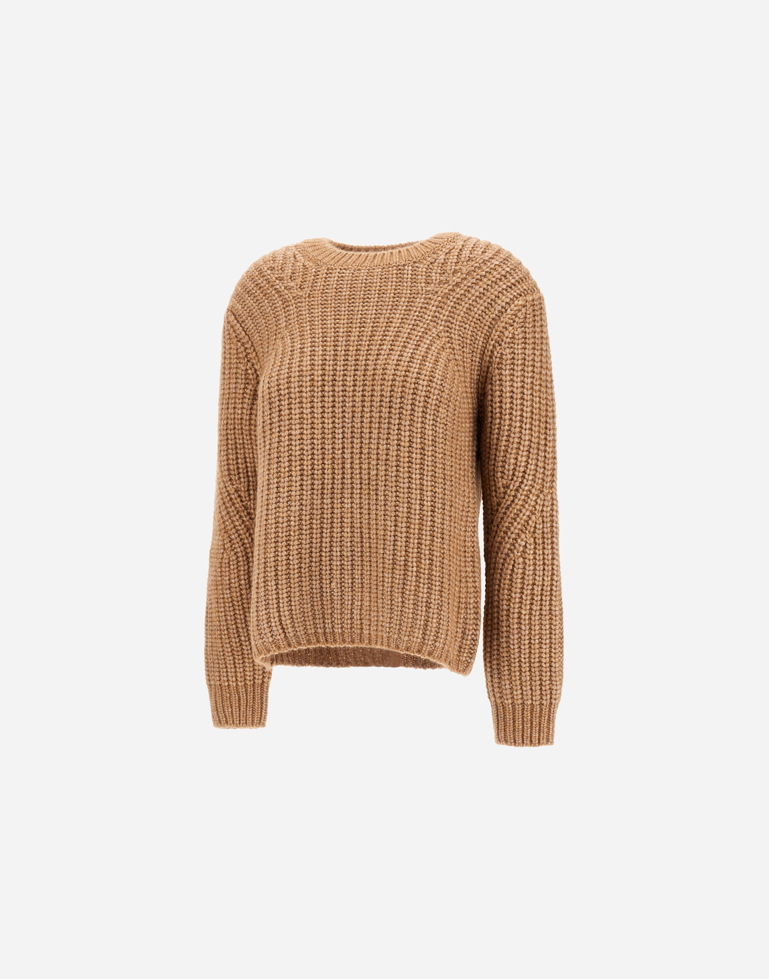 Herno Sweater In Cobbed Blown Alpaca Wool In Brown