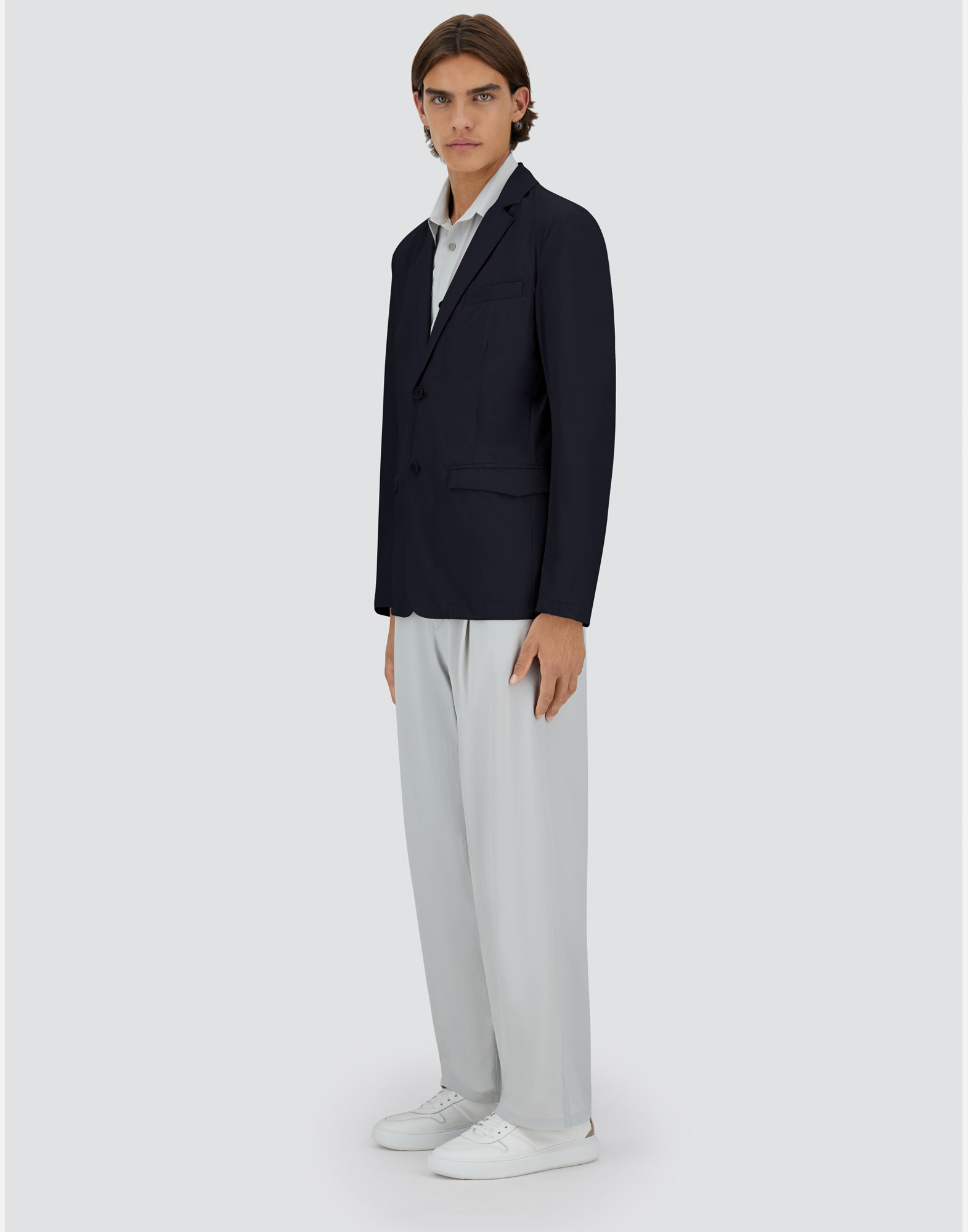 Herno Light Matt Blazer In Blue