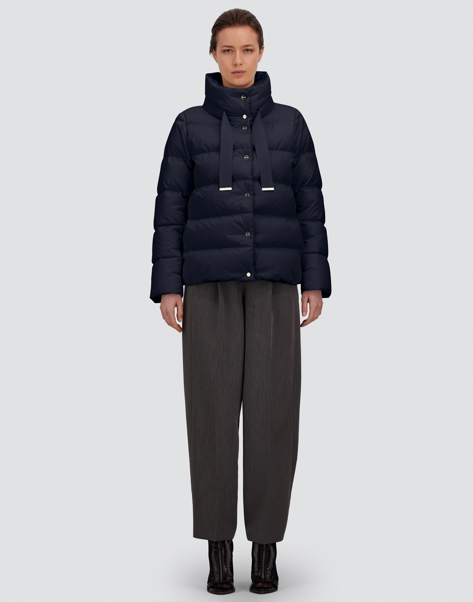 Herno Padded Jacket Featuring Drawstring Elements In New Blue