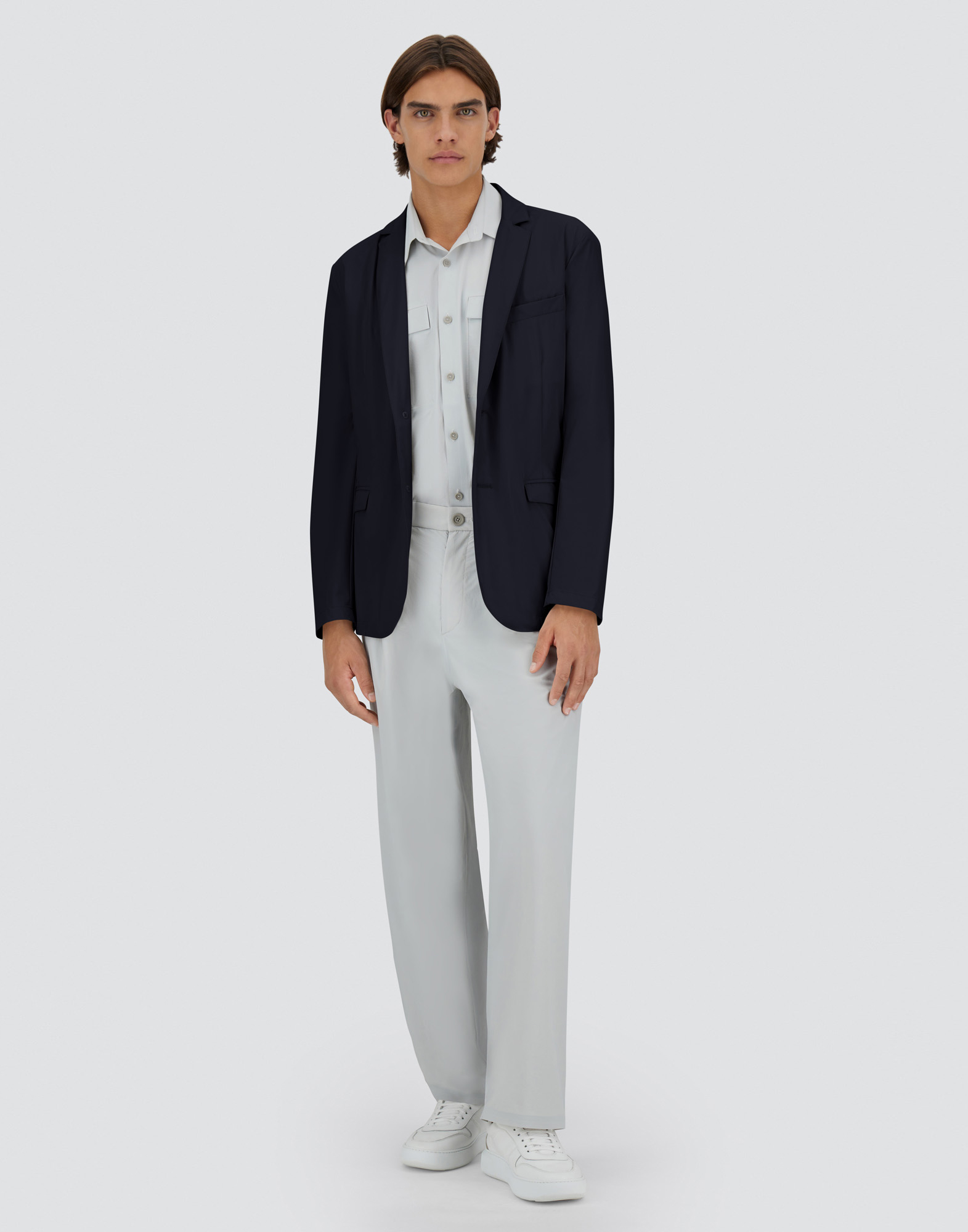 Herno Light Matt Blazer In Blue