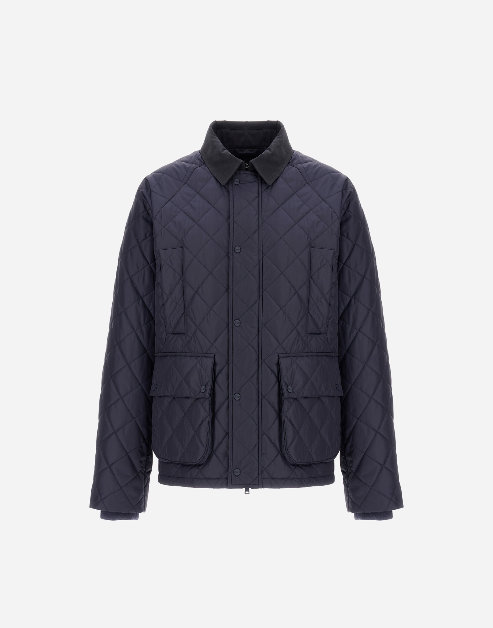 Herno Jacket In Nylon Chamonix And Waxed Tech Cotton In Blue