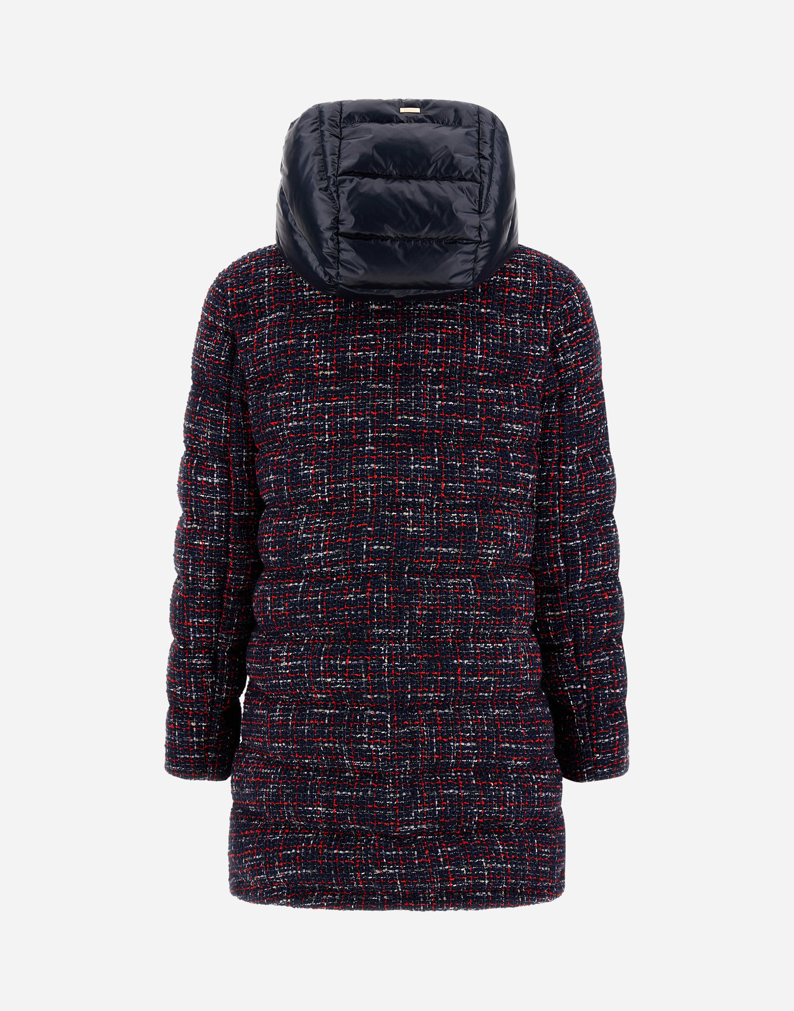 Herno Parka In Operated Tweed And Nylon Ultralight In Multi