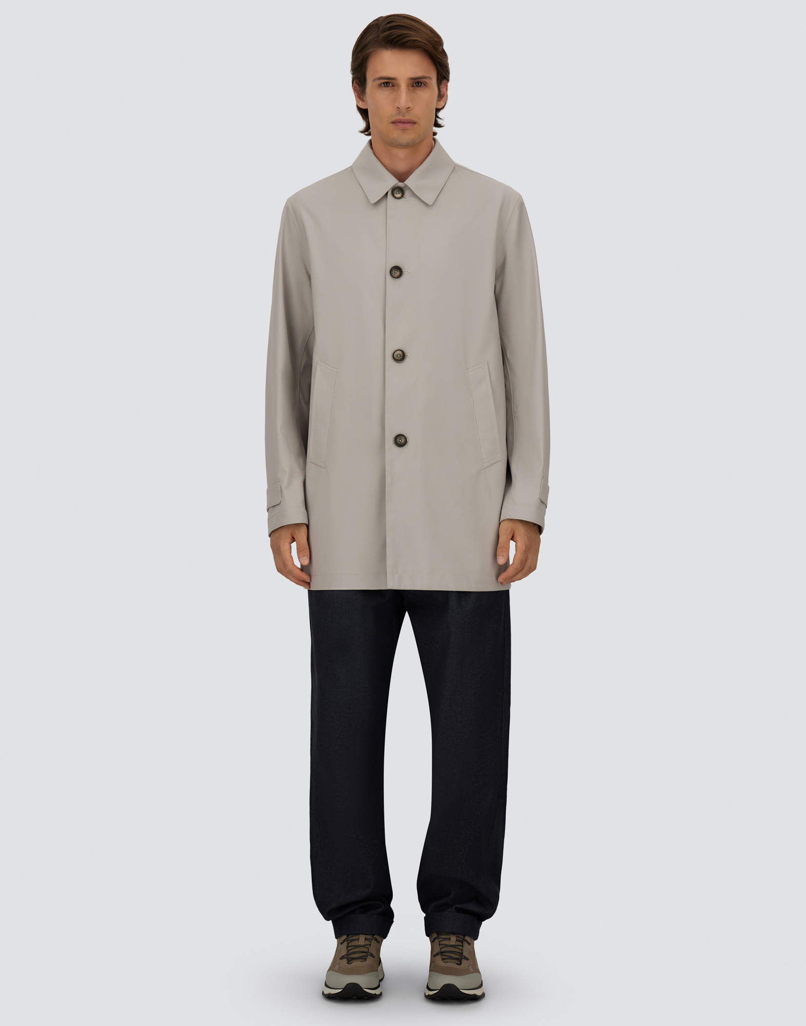 Herno Raincoat In 3 Layers Wool Storm In Multi