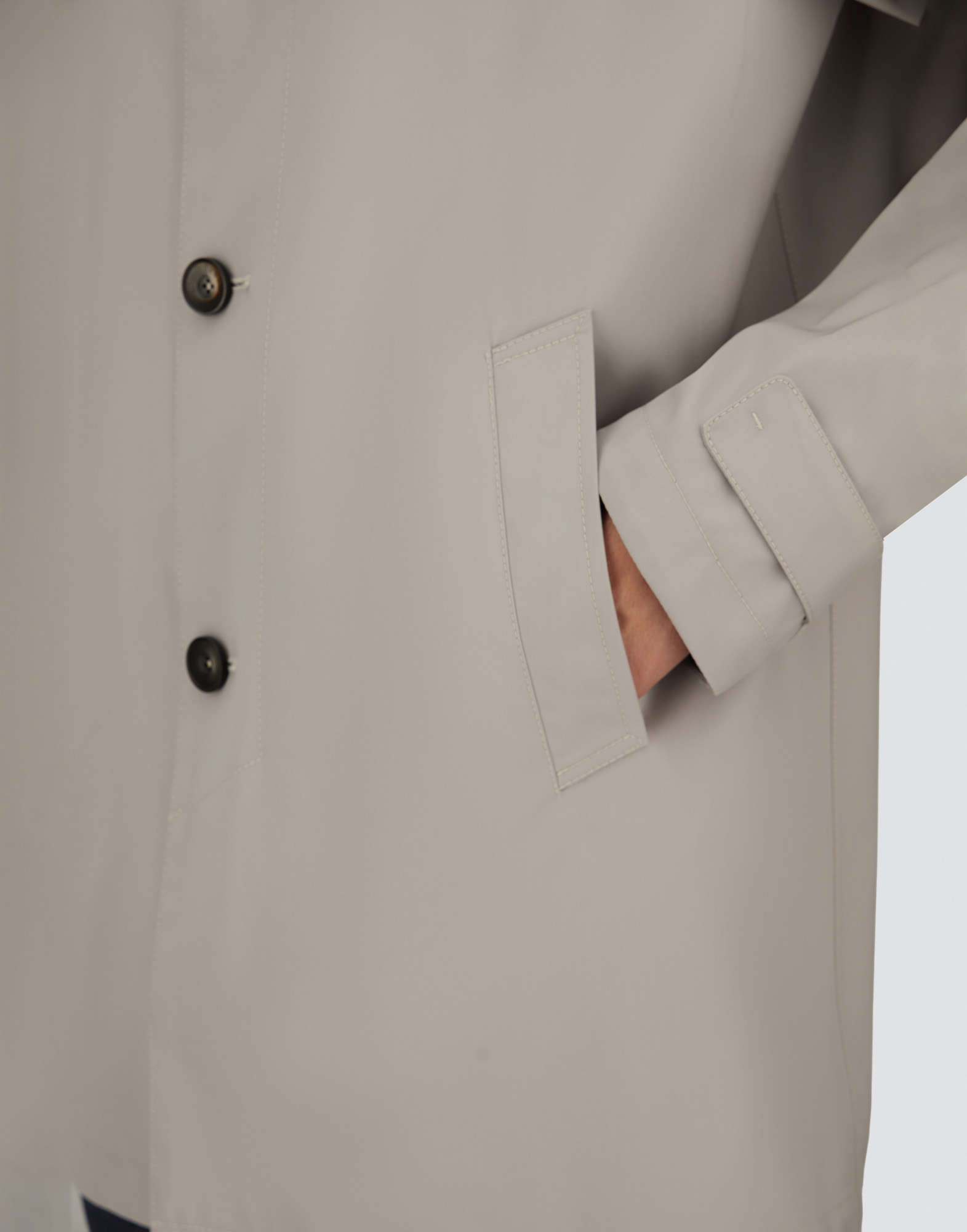 Herno Raincoat In 3 Layers Wool Storm In Multi