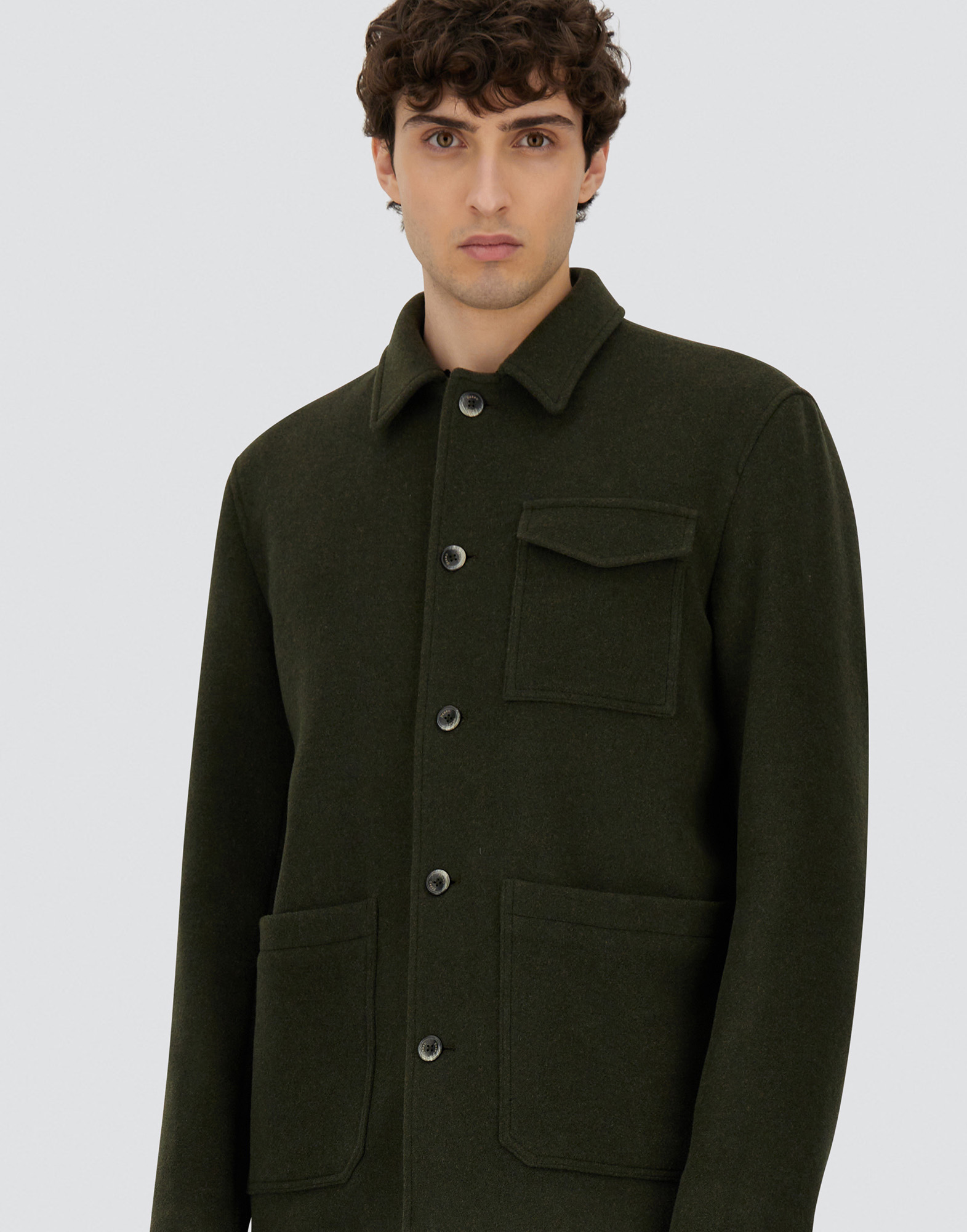 Herno Casual Jacket With Chest Pocket And Collared Design In Green