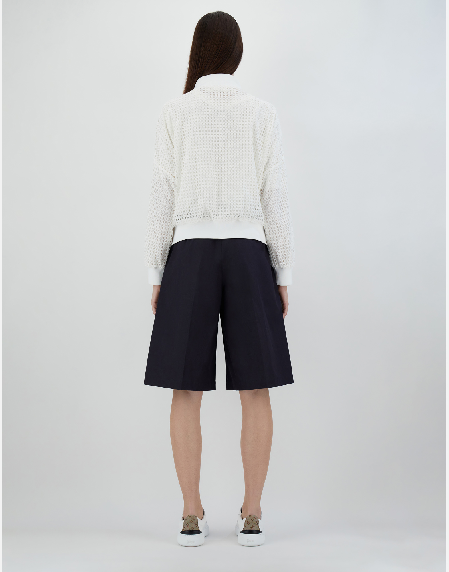 Shop Herno Spring Lace ＆ Ecoage ボンバージャケット In White
