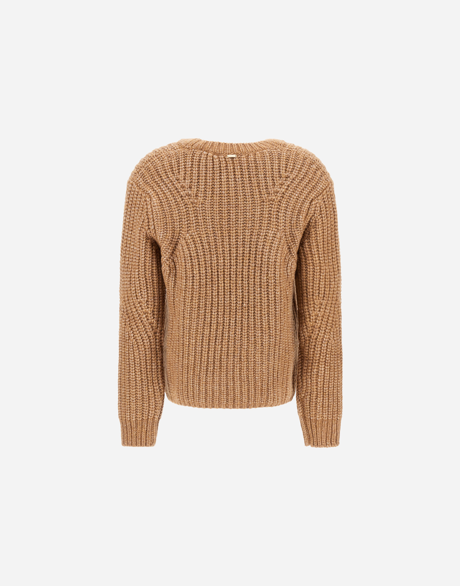 Herno Sweater In Cobbed Blown Alpaca Wool In Brown