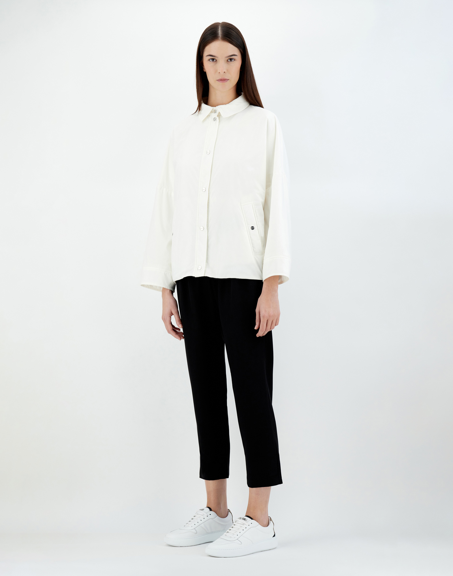 Herno Ecoage Oversized Shirt Jacket In White