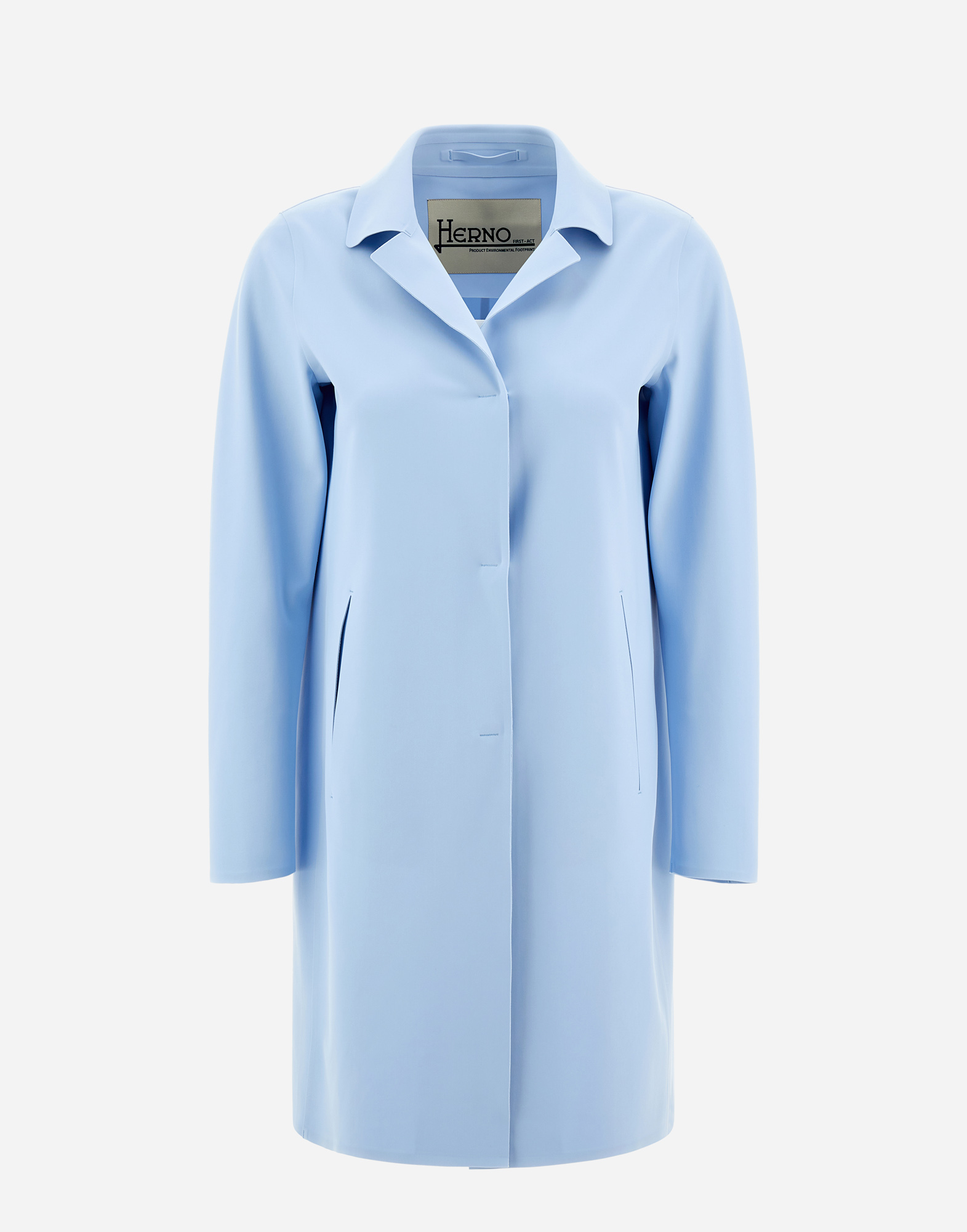 Shop Herno First-act Pef Coat In Light Blue