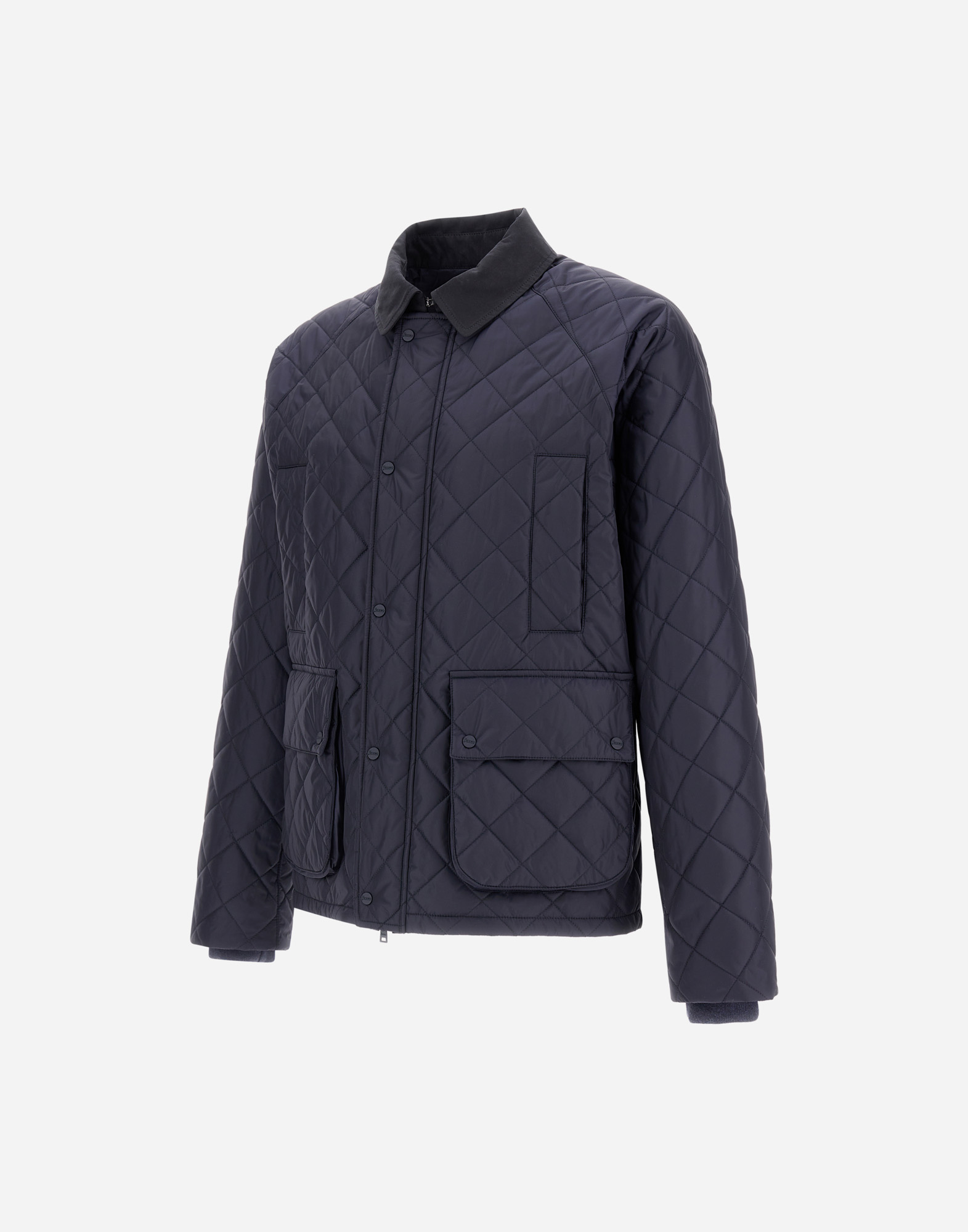 Herno Jacket In Nylon Chamonix And Waxed Tech Cotton In Blue