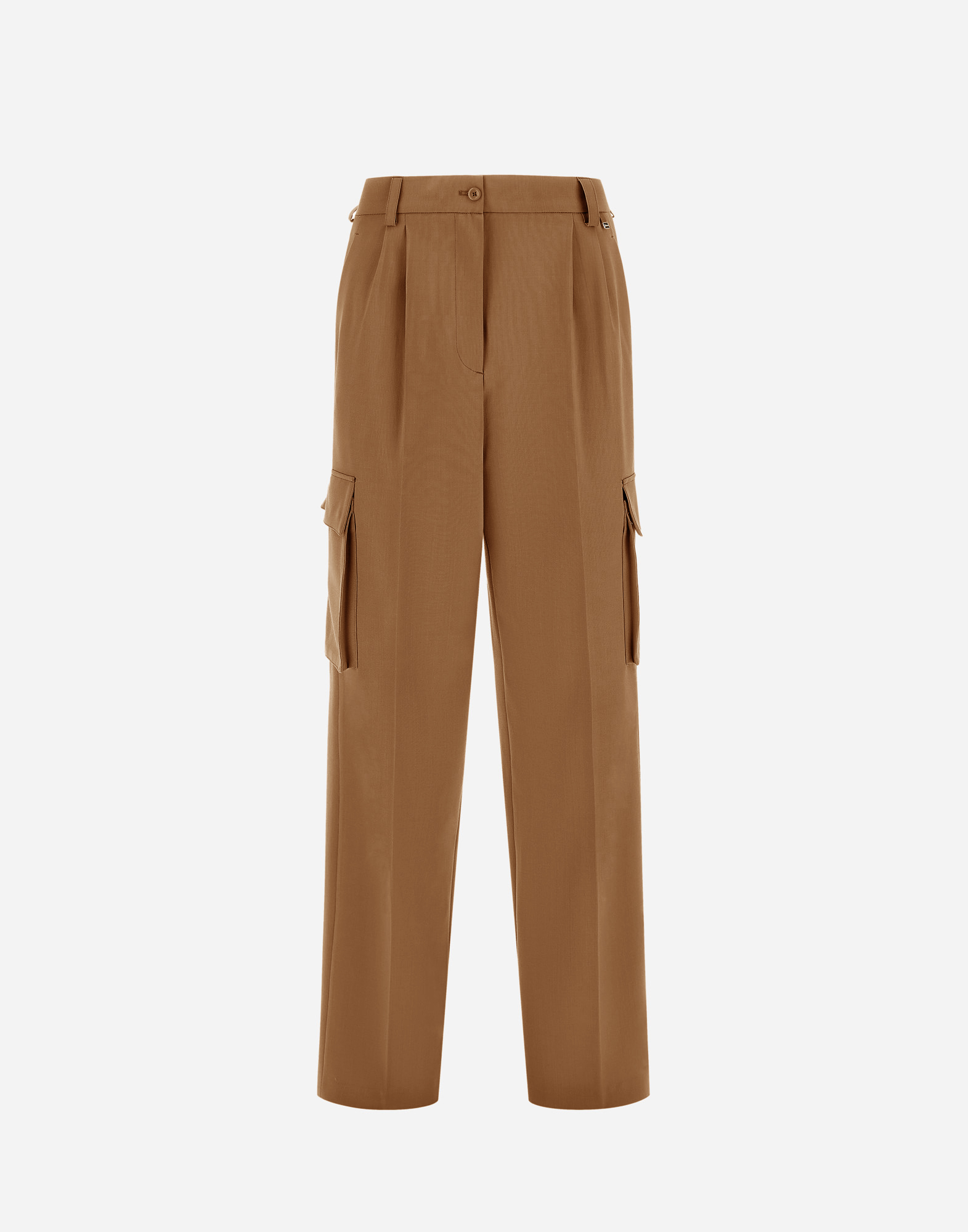 Herno Cargo Trousers In Soft Wool In Camel