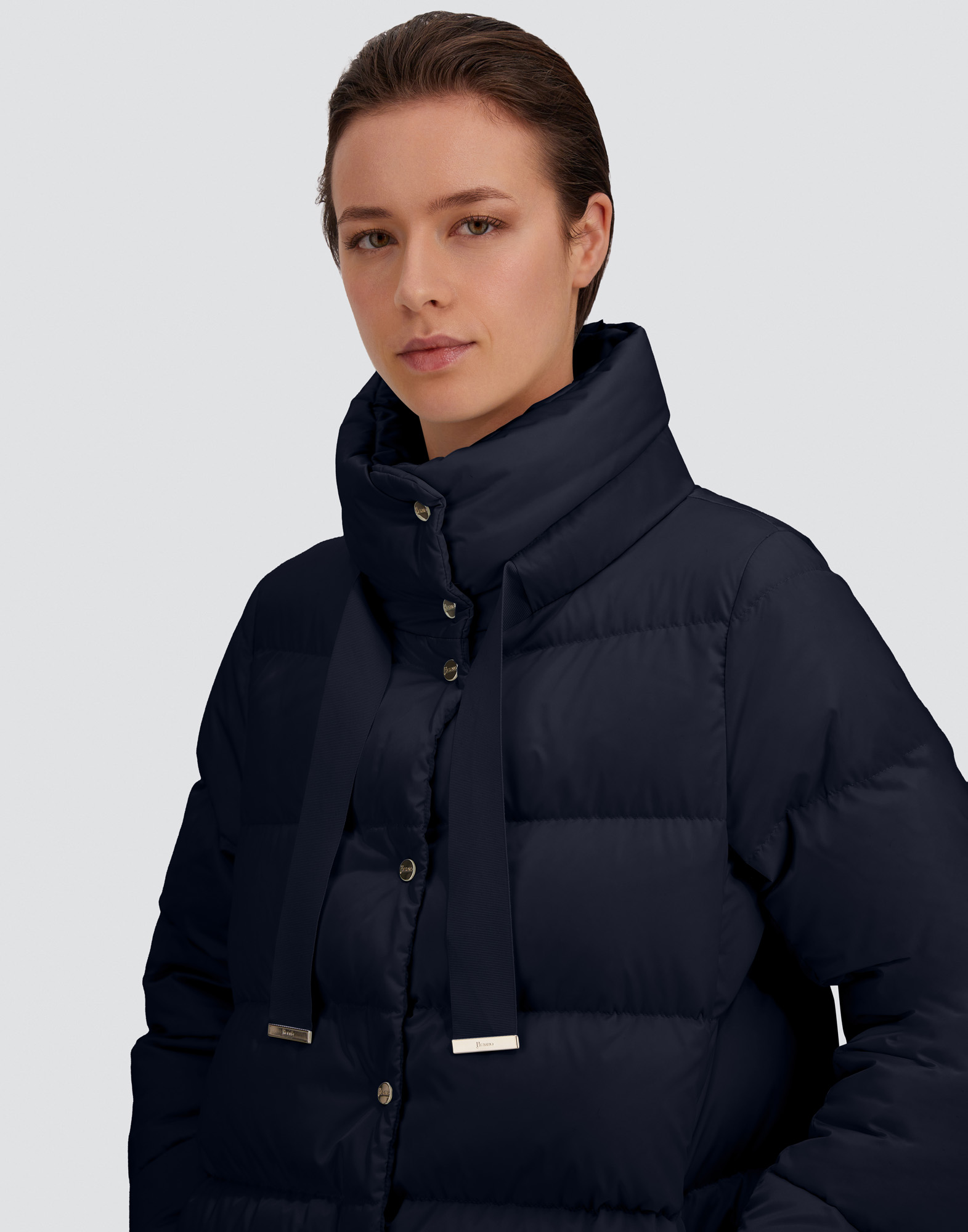 Herno Padded Jacket Featuring Drawstring Elements In New Blue