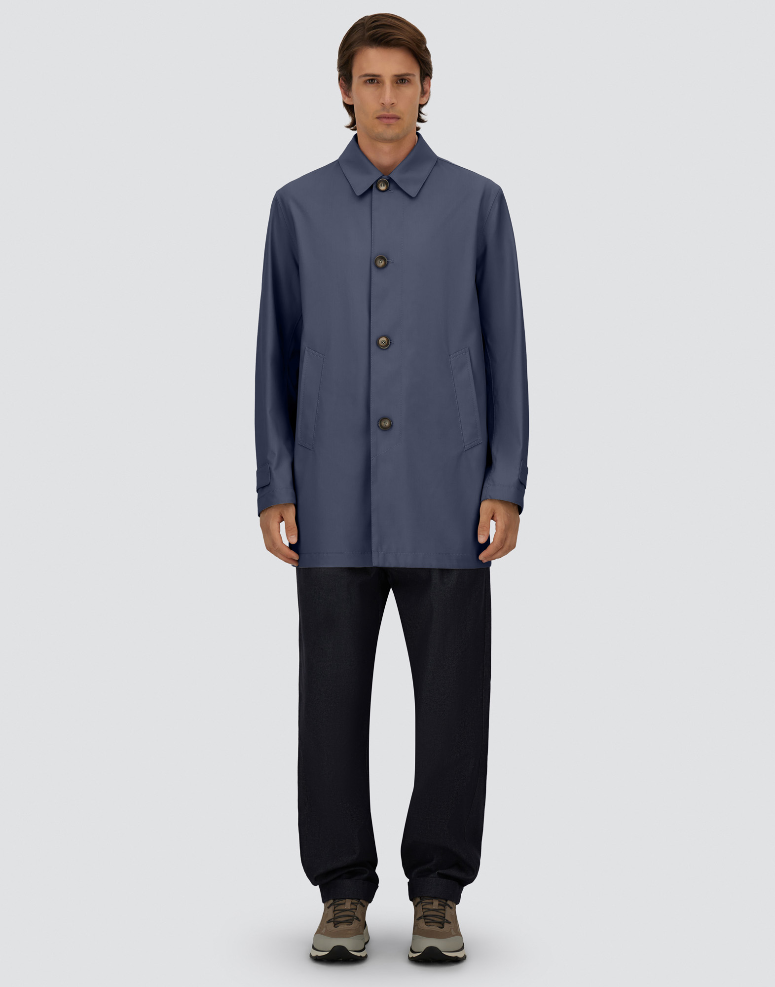 Herno Raincoat In 3 Layers Wool Storm In Multi