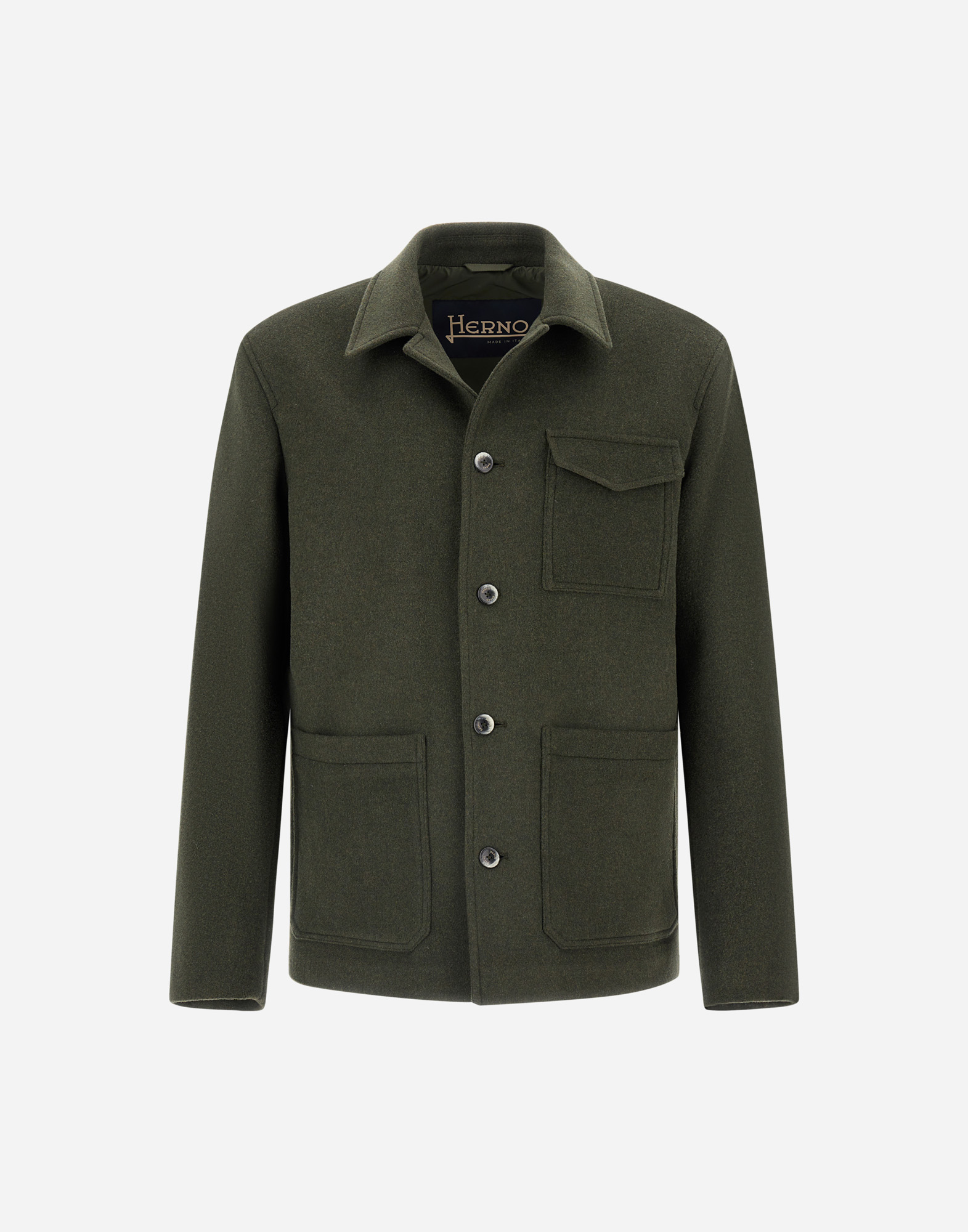 Herno Casual Jacket With Chest Pocket And Collared Design In Green