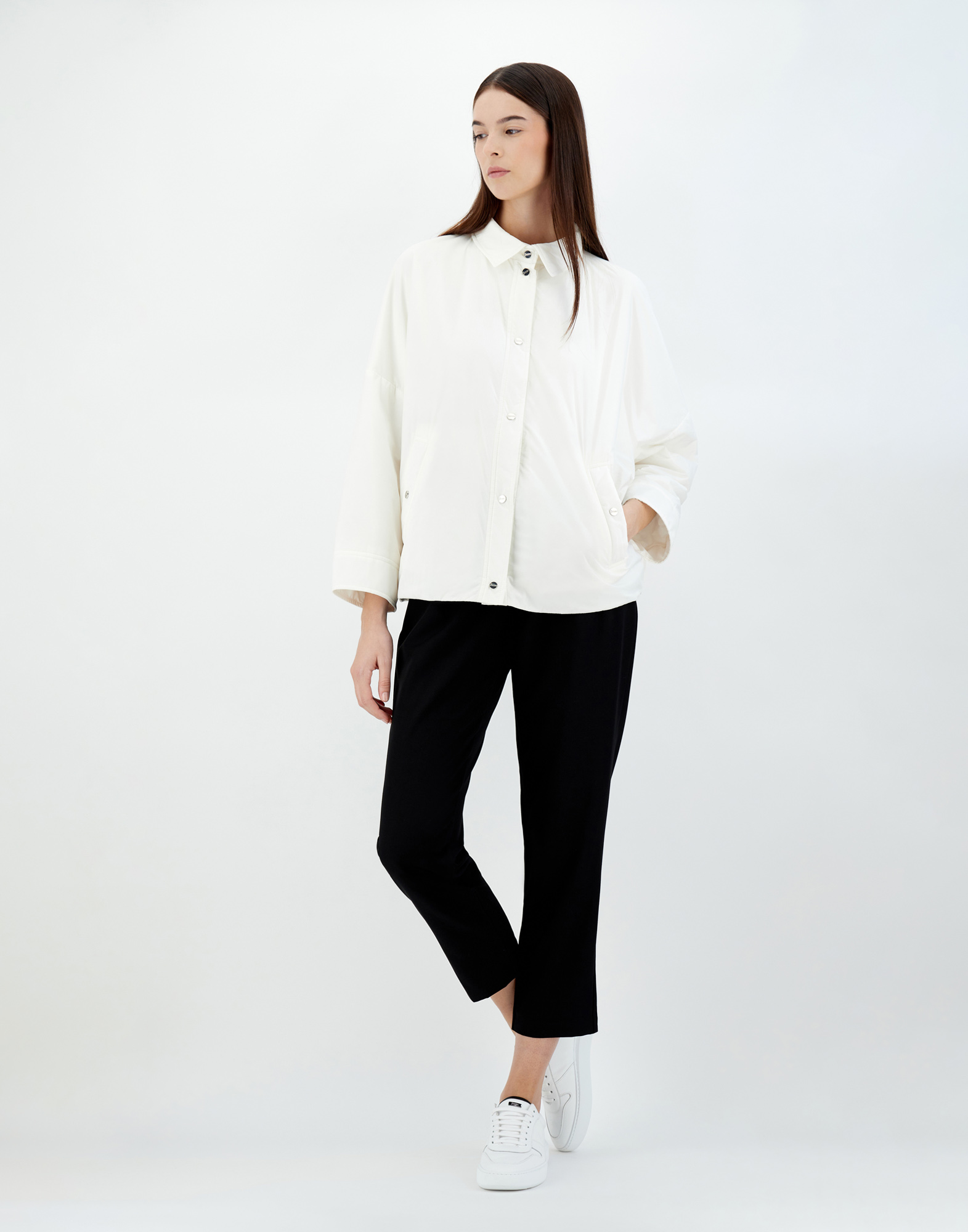 Herno Ecoage Oversized Shirt Jacket In White