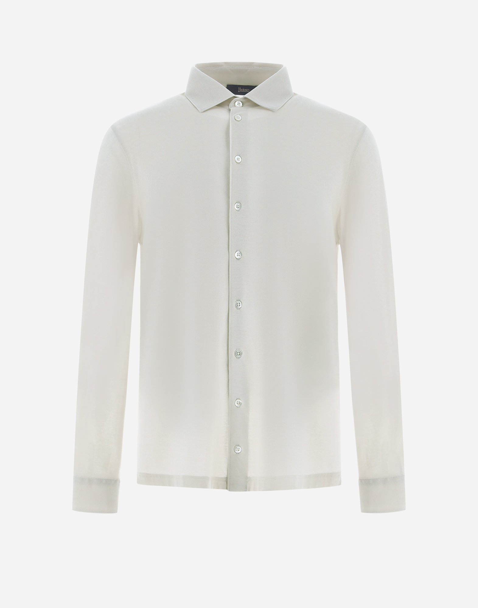 Herno Shirt In Crepe Jersey In Ice