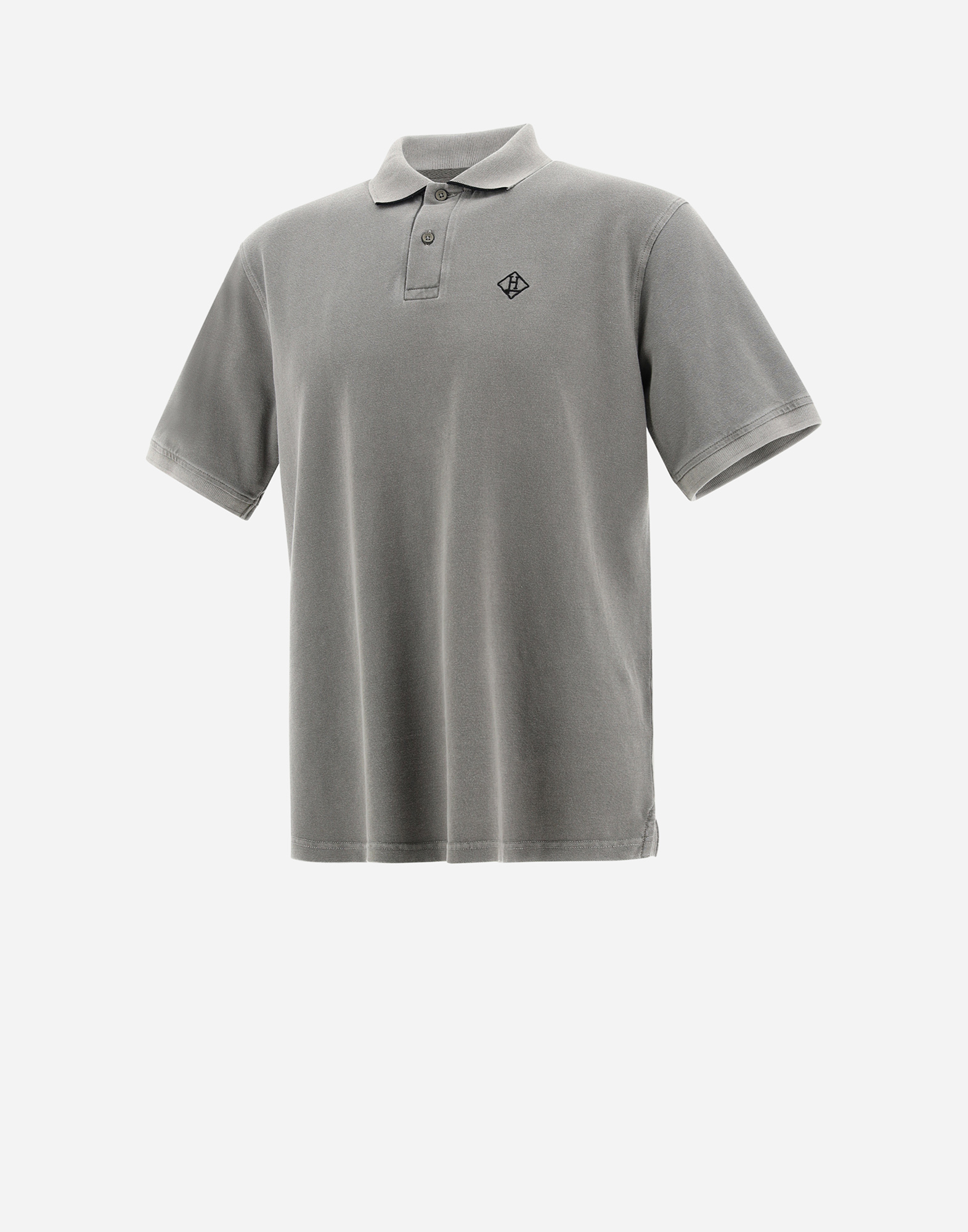 Shop Herno Pigment Dye Pique' Polo Shirt In Grey