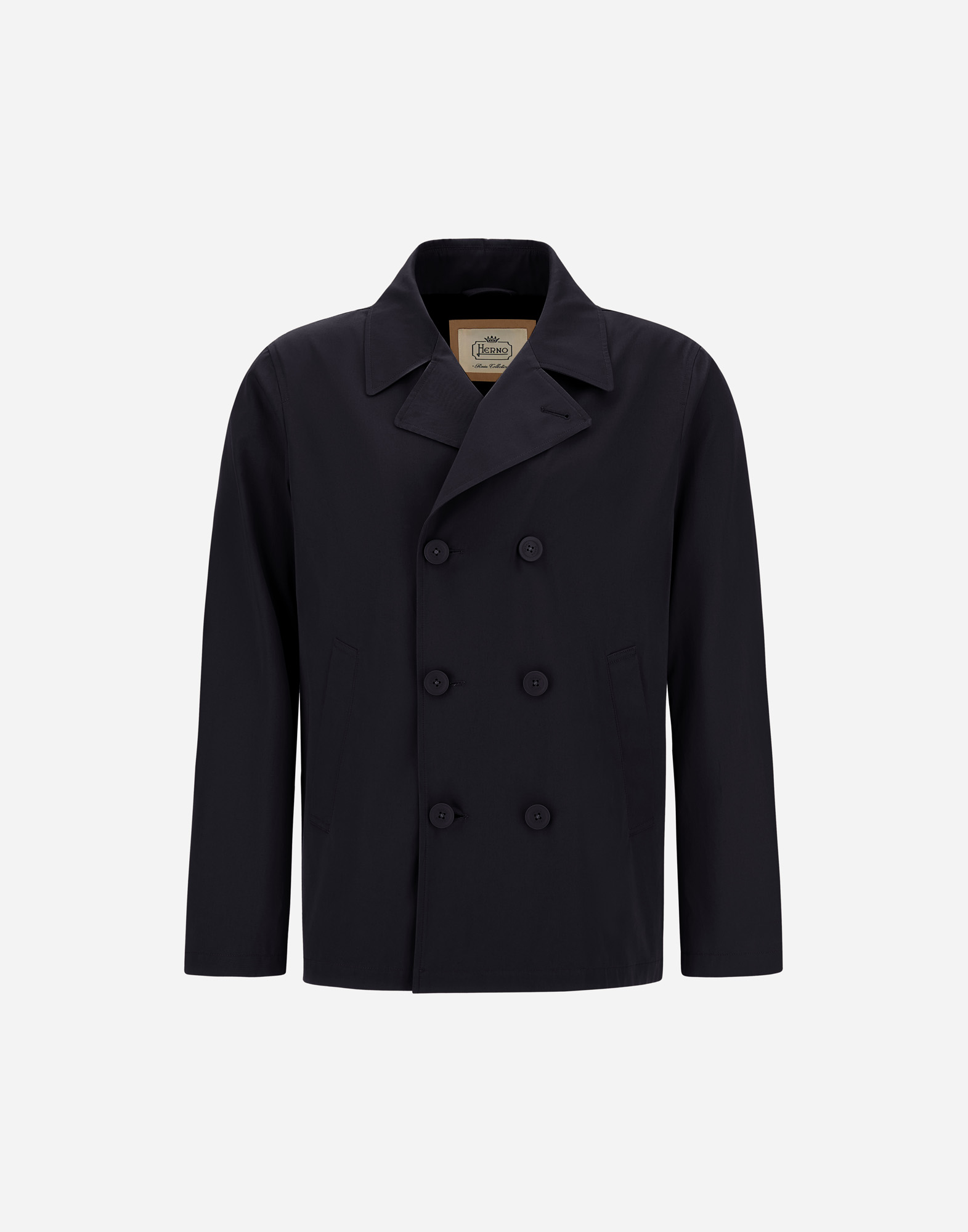 Herno Pea Coat In Dean In Blue