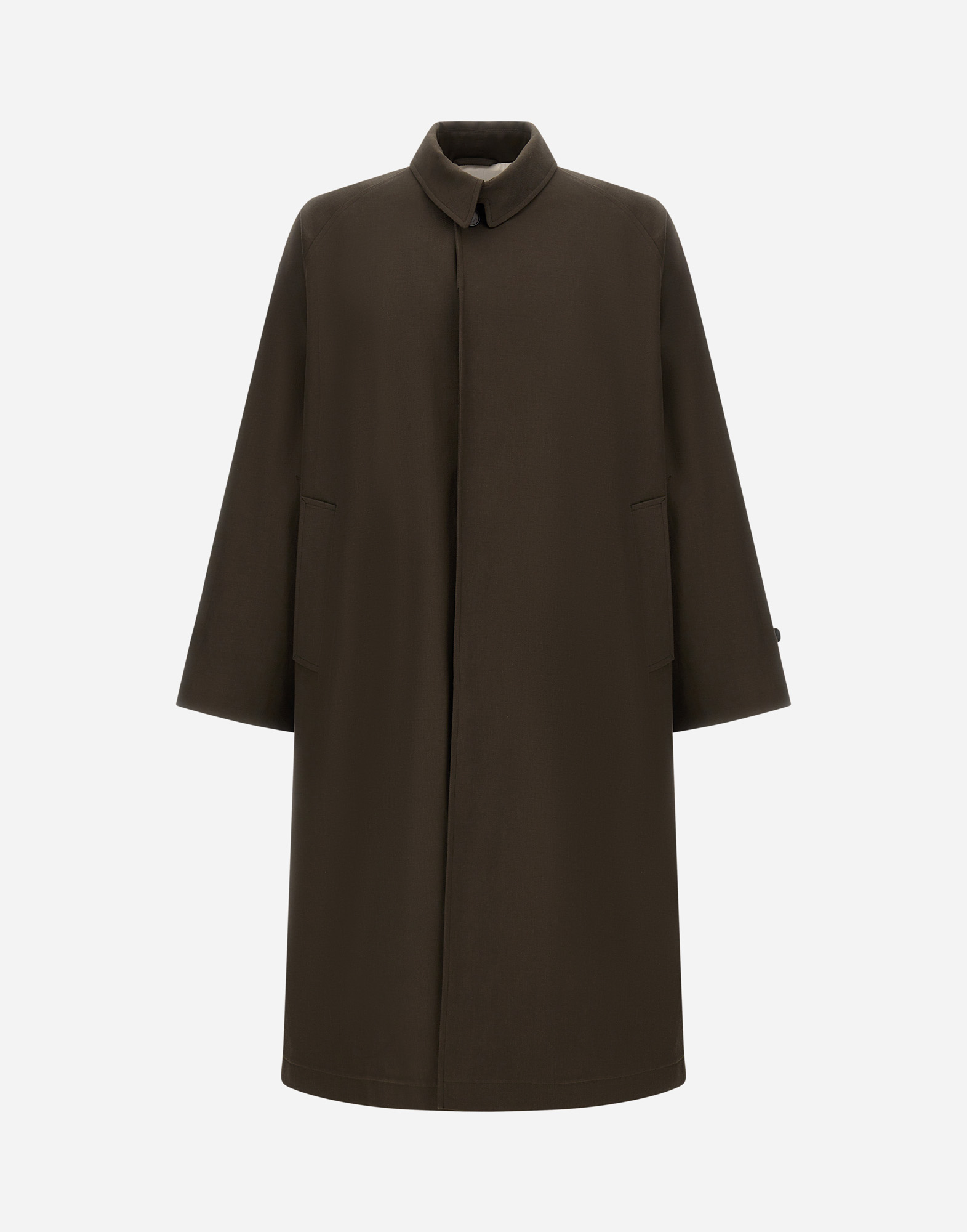 Herno Coat In Slub Cotton Twill In Green